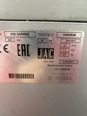 Тестоделитель JAC  D20 CARREE   763
